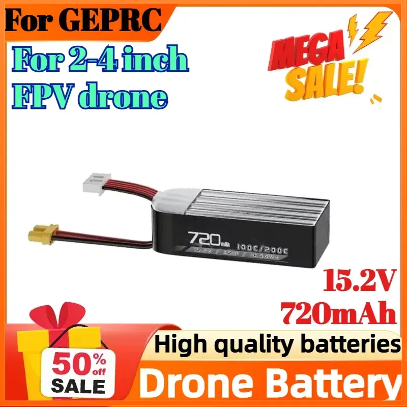 Drone Battery High Voltage - بطارية 4S 15.2V 720mAh 100C ليثيوم