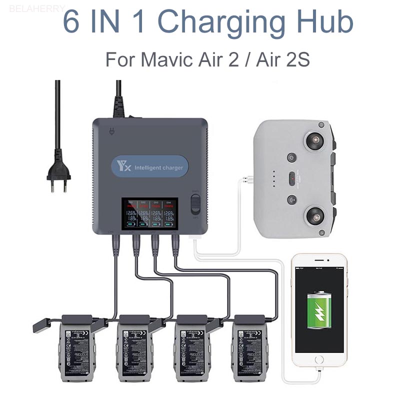 6 في 1 شاشة ديجيتال شاحن بطاري - مراجعة Drone Battery Smart وسعره