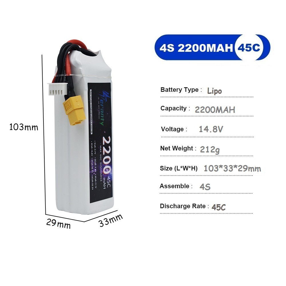 4S يبو بطارية 14.8 فولت 1500 م - مراجعة Drone Battery 4S وسعره
