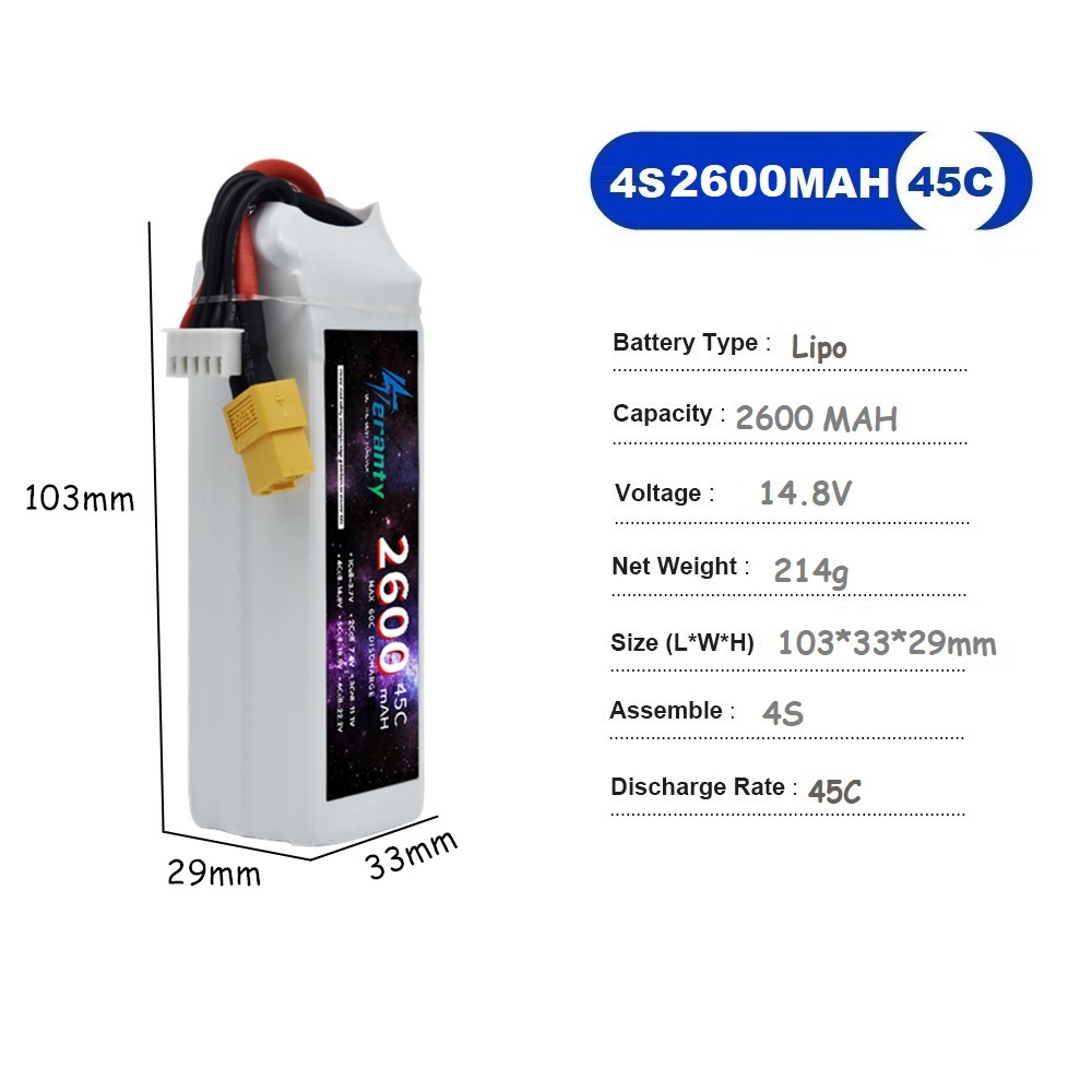 4S يبو بطارية 14.8 فولت 1500 م - مراجعة Drone Battery 4S وسعره