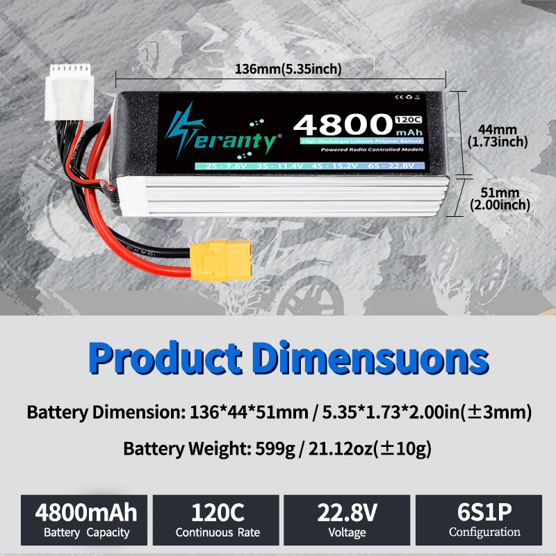 بطارية ليثيوم بوليمر TERANTY 6 - مراجعة Drone Battery 6S وسعره