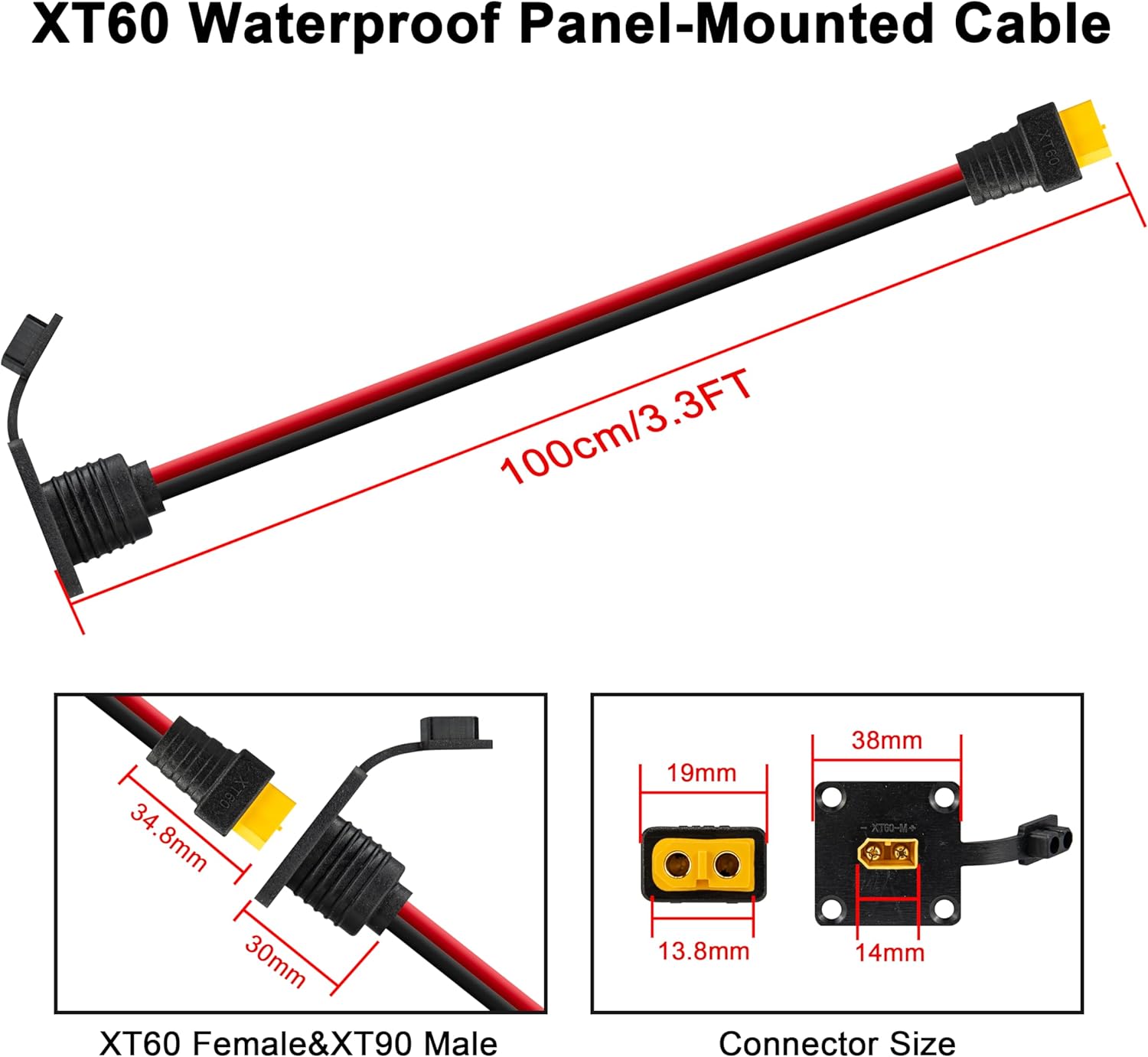 كابل JMUYTOP بطول 3 أقدام 12AW - مراجعة Drone Battery Connector وسعره