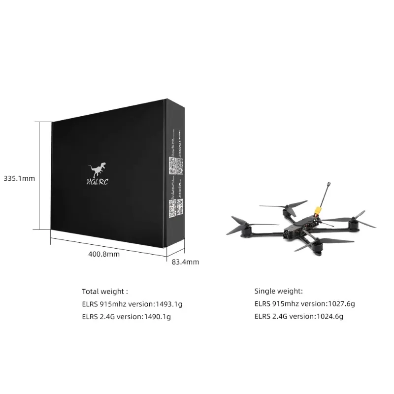 طائرة بدون طيار HGLRC MY10 طوي - مراجعة Drone Battery 6S وسعره