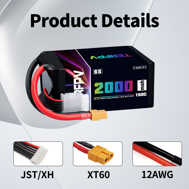 TERFPV 6S 22.2 فولت 2000 مللي  - مراجعة Drone Battery 6S وسعره