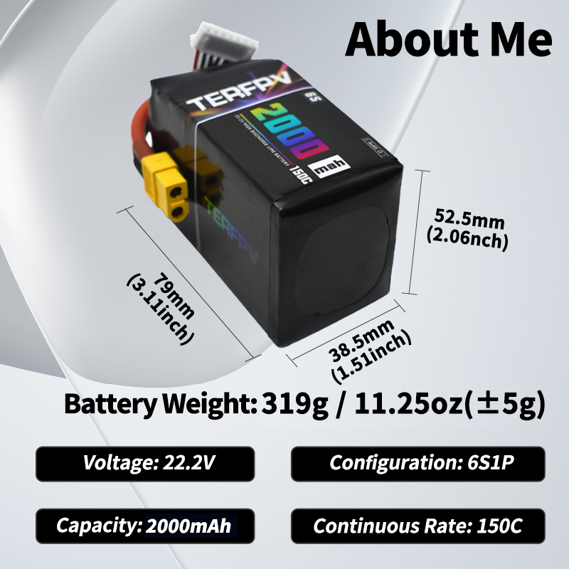 TERFPV 6S 22.2 فولت 2000 مللي  - مراجعة Drone Battery 6S وسعره
