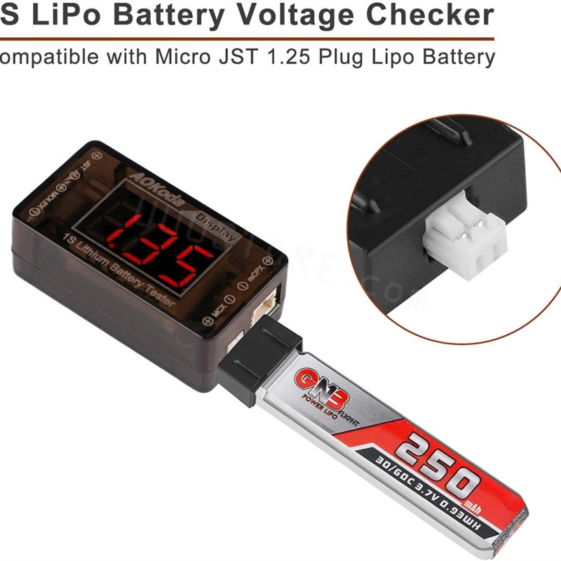 جهاز اختبار جهد بطارية ليبو AO - مراجعة Drone Battery Voltage Checker وسعره